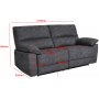 Soffa 3-sits elektrisk stllbar recliner - Gr + Textilskydd fr mbler
