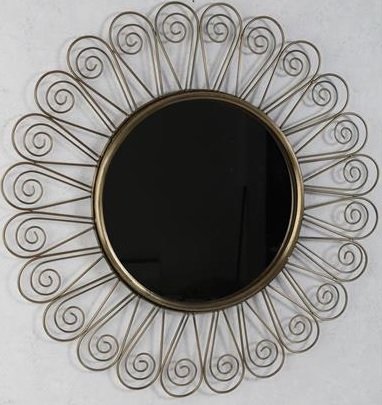 Sol spegel 71 cm - Antik mssing