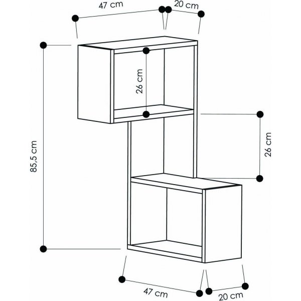 Gedeeltelijke wandplank - Wit Gedeeltelijke wandplank - Wit