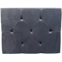 Princess sänggavel med knappar B90 cm - Grå (Sammet) Princess sänggavel med knappar B90 cm - Grå (Sammet)