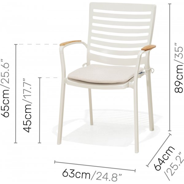 Portals eetgroep 4 - Wit/teak
