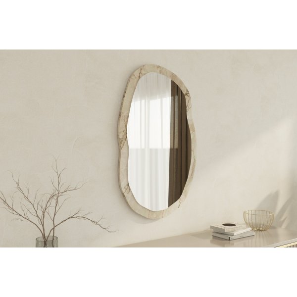 Miroir mural lche - Marbre blanc