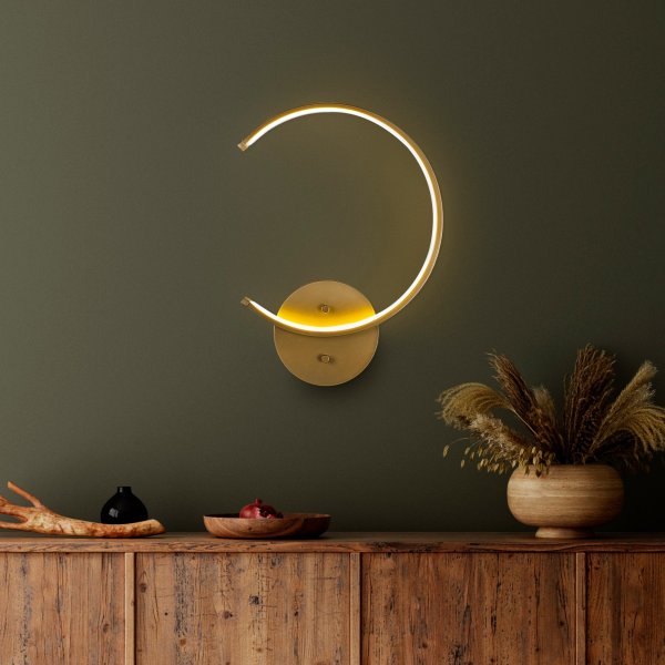 Luno wandlamp - Goud