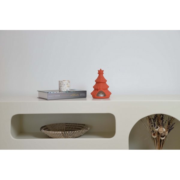 Lanterne bougie sapin de Noël - Orange Lanterne bougie sapin de Noël - Orange