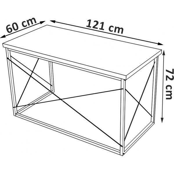 Bureau 121x60 cm - Blanc/noir Bureau 121x60 cm - Blanc/noir