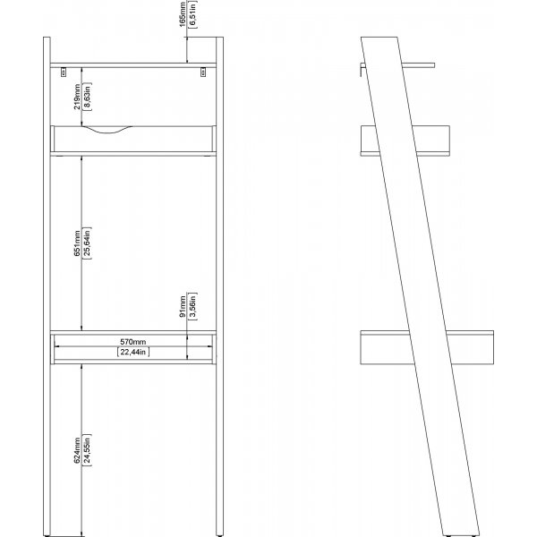 Bureau Oslo 65 x 48 cm - Blanc/chne