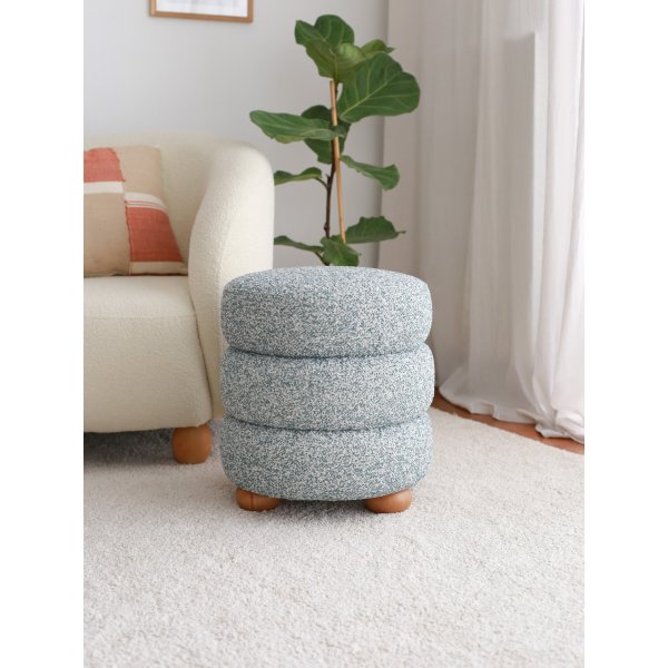 Pouf Boum sur pieds - Bleu/gris