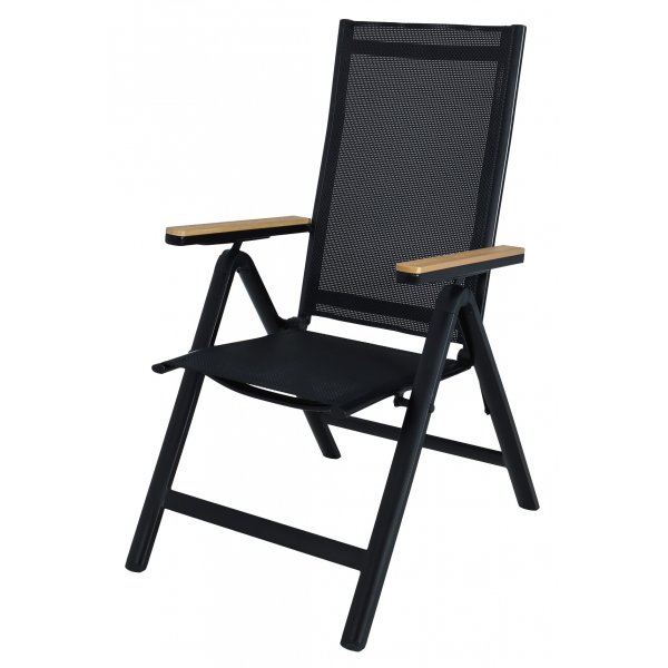 Positionsstol svart med armstd i ek-aintwood