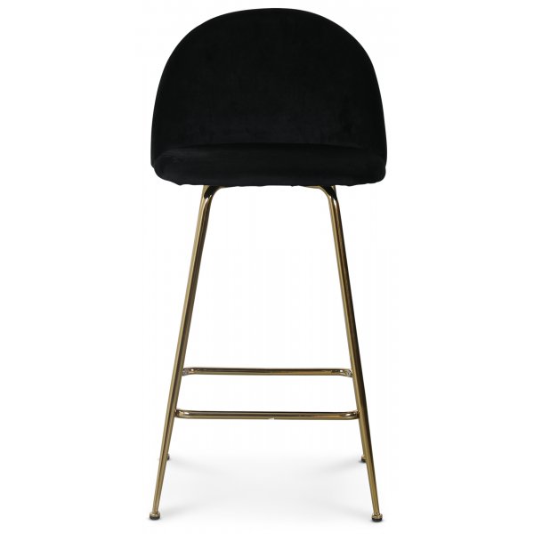 Art Velvet barstol - Svart sammet / Mssing