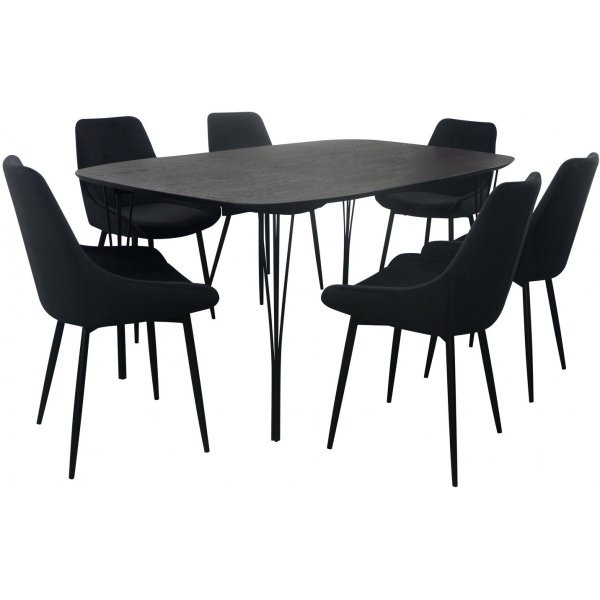 Table à manger Jar 100 cm - Placage chêne noir Table à manger Jar 100 cm - Placage chêne noir