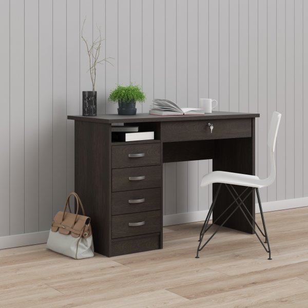 Bureau Function Plus avec 4 tiroirs 109,3 x 48,5 cm - Marron foncé Bureau Function Plus avec 4 tiroirs 109,3 x 48,5 cm - Marron foncé