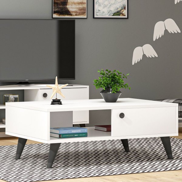 Table basse Athena 90 x 60 cm - Blanc