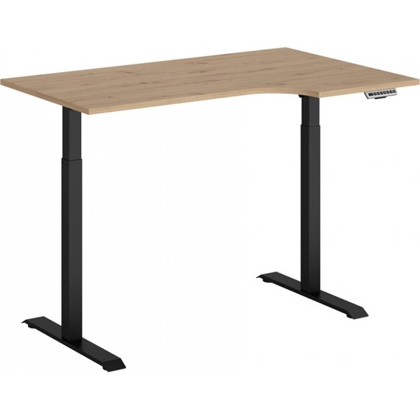 Space höj och sänkbart skrivbord höger 140 x 90 cm - Ek Space höj och sänkbart skrivbord höger 140 x 90 cm - Ek