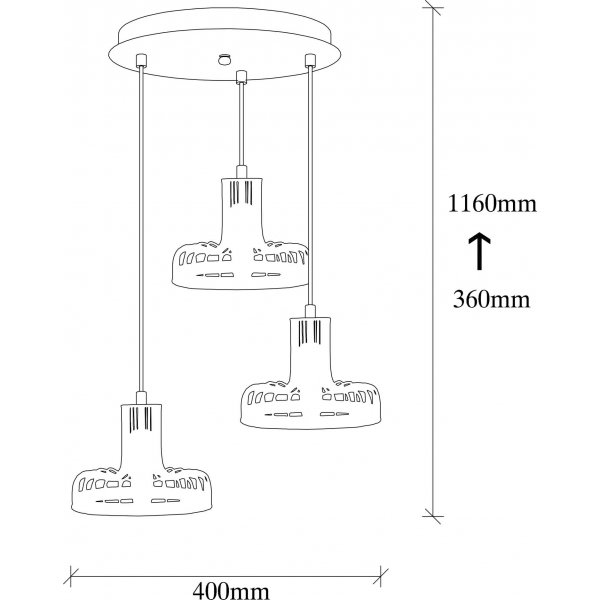 Plafonnier Fellini 776 - Noir/cuivre Plafonnier Fellini 776 - Noir/cuivre