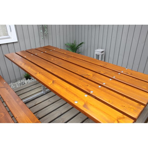 Rustieke bankenset zonder rugleuning - Cappuccino