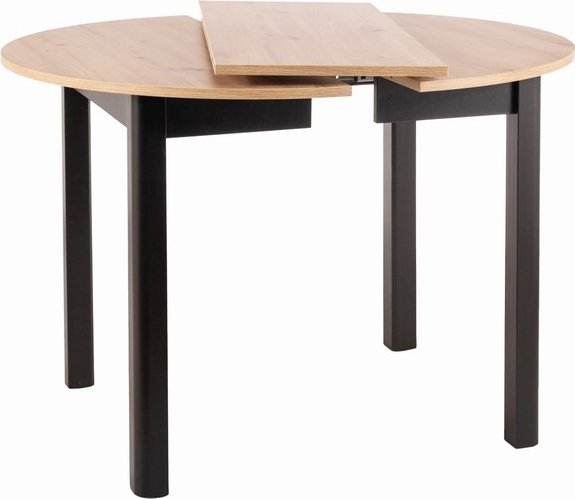 Table  manger Dante 102-142 x 102 cm - Chne artisanal/noir