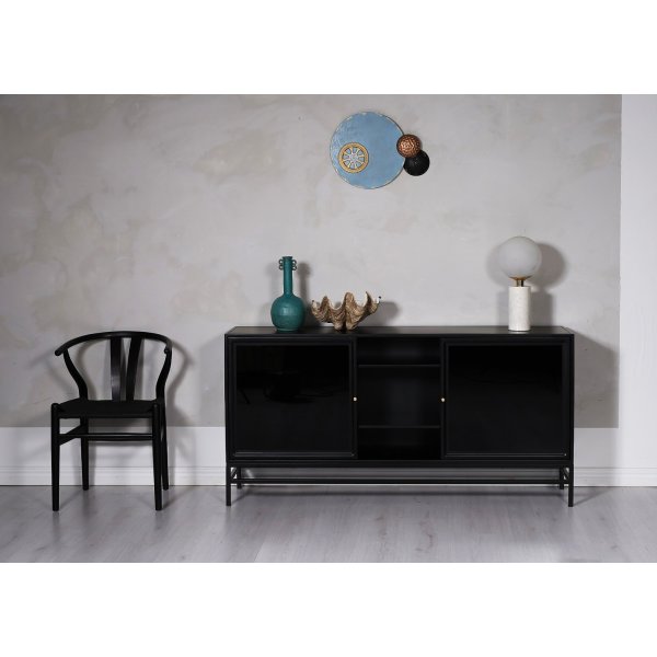 Revel sideboard 160 cm - Svart / Mörktonat glas Revel sideboard 160 cm - Svart / Mörktonat glas