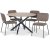 Hogrn matgrupp 120 cm bord i ljust tr + 4 st Lokrume bruna stolar