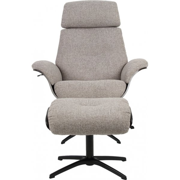 Falcon ftlj med fotpall - Ljusgr/brun ek