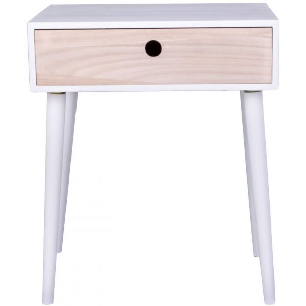 Parma nachtkastje - Wit/naturel