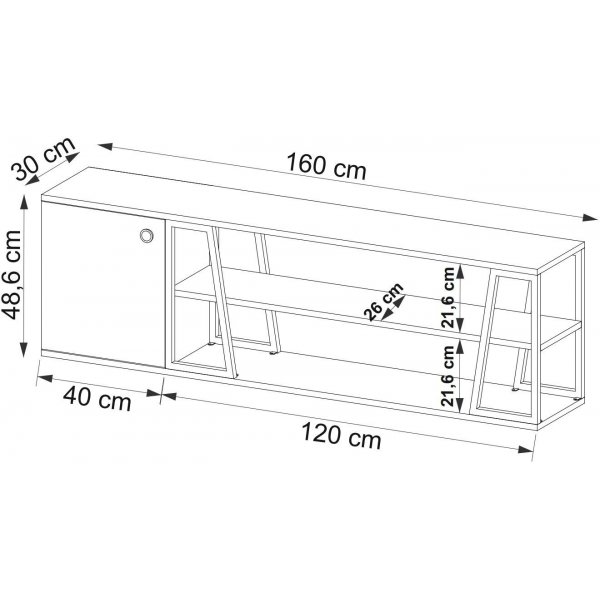 Lissa TV-bänk 160 cm - Safir ek/svart Lissa TV-bänk 160 cm - Safir ek/svart