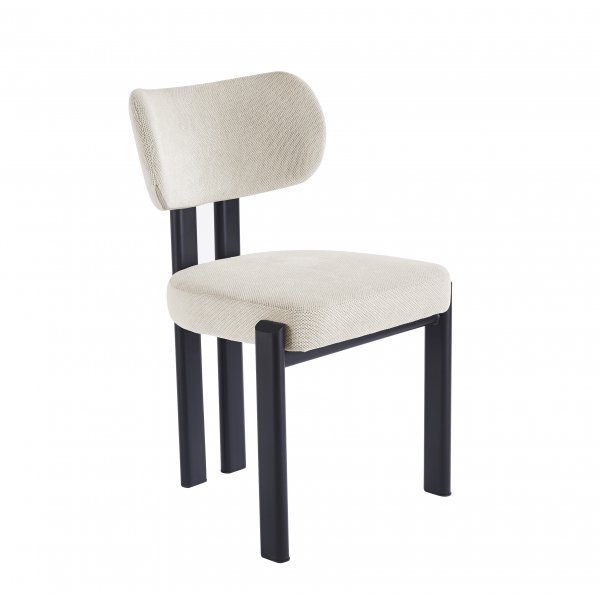 Matgrupp Crossby f�rl�ngbart bord �120-200cm i svartbetsad ek med 8st Callum matstol i beige tyg