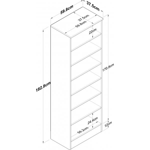 Armoire Mendy 60 cm - Noyer/blanc