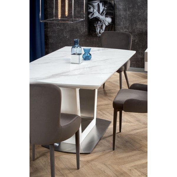 Table  manger Risk 160-200 cm - Marbre blanc