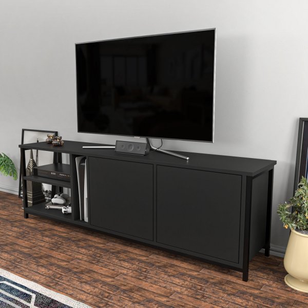 Primrose TV-bänk - Svart/antracit Primrose TV-bänk - Svart/antracit
