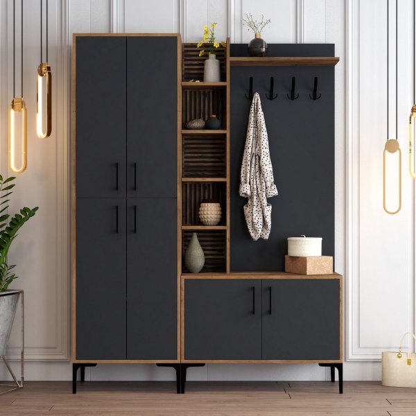 Viyana hallmbel 150 cm - Valnt/antracit