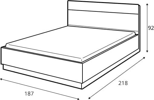 Bed 180 x 200 cm - Wit/Stirling Oak Bed 180 x 200 cm - Wit/Stirling Oak