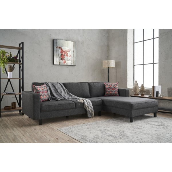 Canap divan droit Kale - Lin anthracite