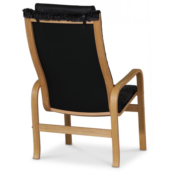 Frank ftlj i frskinn Canberra charcoal - Oljad ek + Textilrengring fr mbler