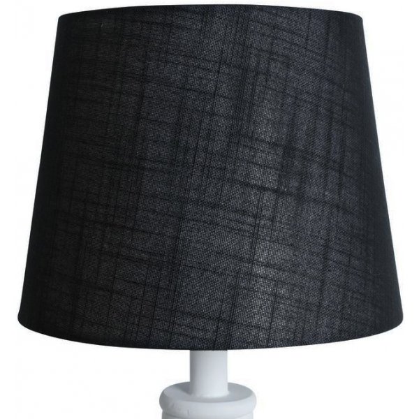 Rund lampskrm 18x23x18 cm - Svart (grovt linne)