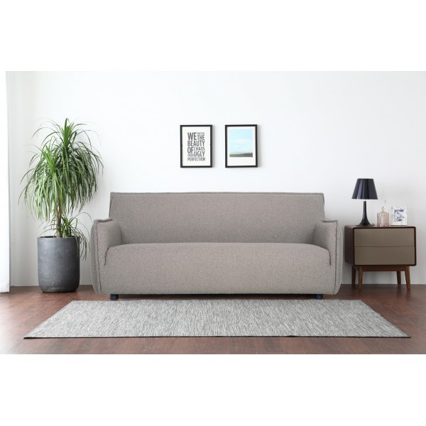 Soffa 3-sits i mörkbeige bouclè - Jupiter Soffa 3-sits i mörkbeige bouclè - Jupiter