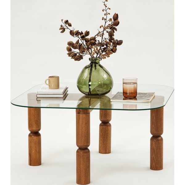 Table basse Kei 80 x 80 cm - Noyer Table basse Kei 80 x 80 cm - Noyer