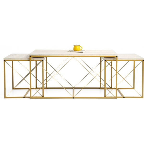 Set de table Defne en 3 parties - Or/marbre Set de table Defne en 3 parties - Or/marbre