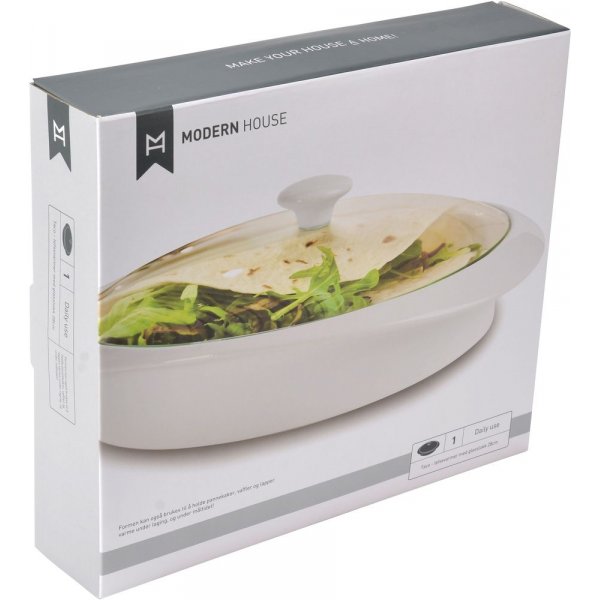 Serveringsfat med lock - Vit Serveringsfat med lock - Vit