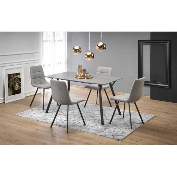 Table à manger Valarauk 140 cm - Gris clair/noir Table à manger Valarauk 140 cm - Gris clair/noir