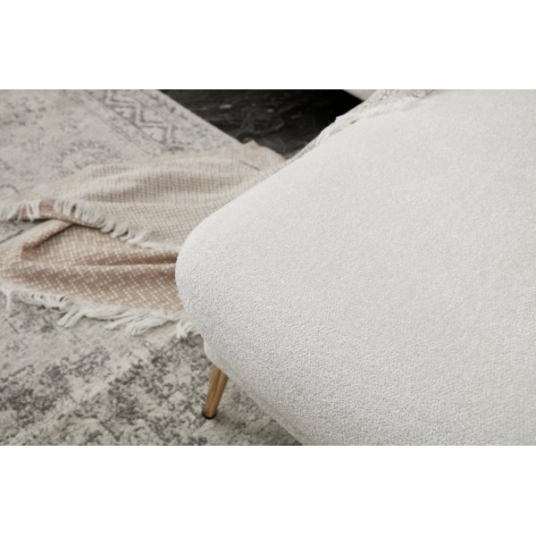 Canapé Simena divan gauche - Blanc crème/or Canapé Simena divan gauche - Blanc crème/or