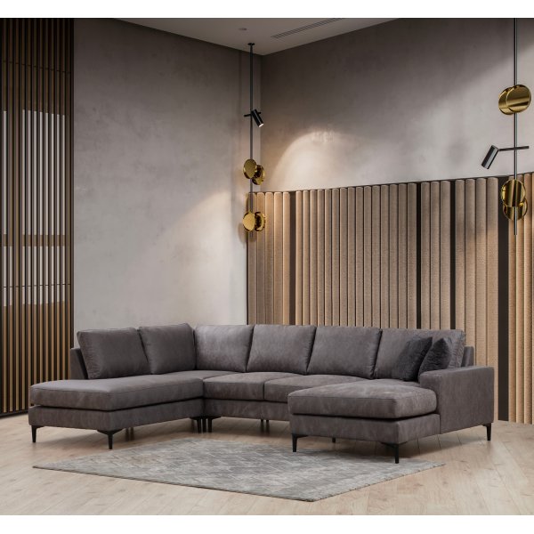 Canapé en U Braga gauche - Anthracite Canapé en U Braga gauche - Anthracite