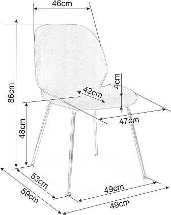 Adrien matstol - Blå sammet Adrien matstol - Blå sammet