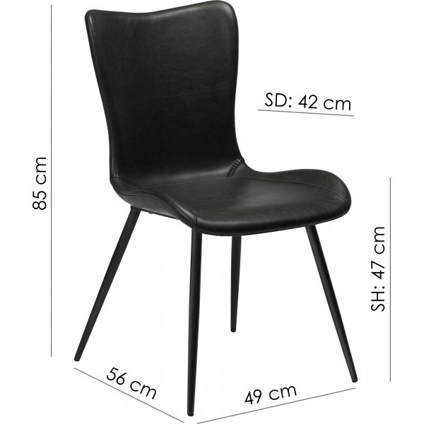 Chaise de salle à manger Medusa - PU noir Chaise de salle à manger Medusa - PU noir