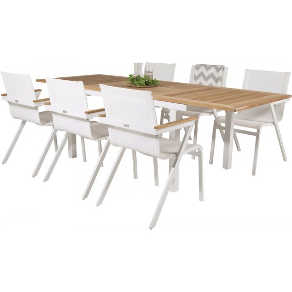 Panama utematgrupp med 6 st Mexico stolar - Natur/Vit