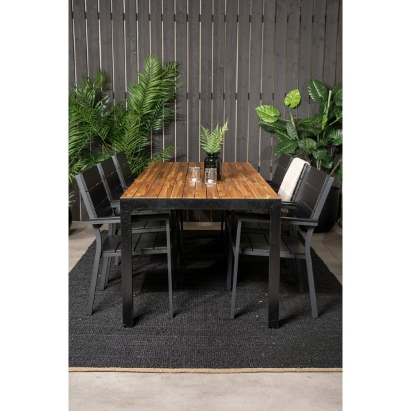 Bois utematgrupp med 6 st Levels stolar - Svart/Natur