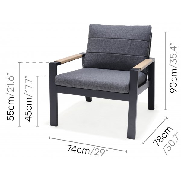 Panama Soffgrupp med bord (3+1+1+bord) - Svart / Trä look Panama Soffgrupp med bord (3+1+1+bord) - Svart / Trä look