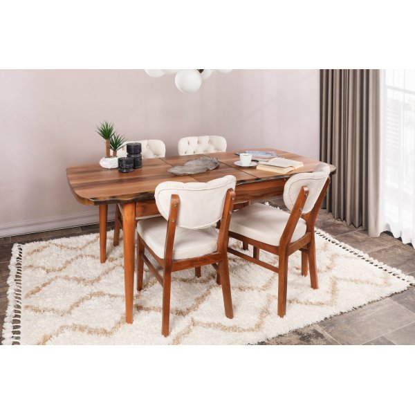 Ensemble de chaises Elma - Noyer/beige