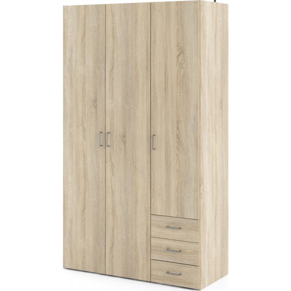 Armoire Space avec 3 portes et 3 tiroirs - Chêne Armoire Space avec 3 portes et 3 tiroirs - Chêne