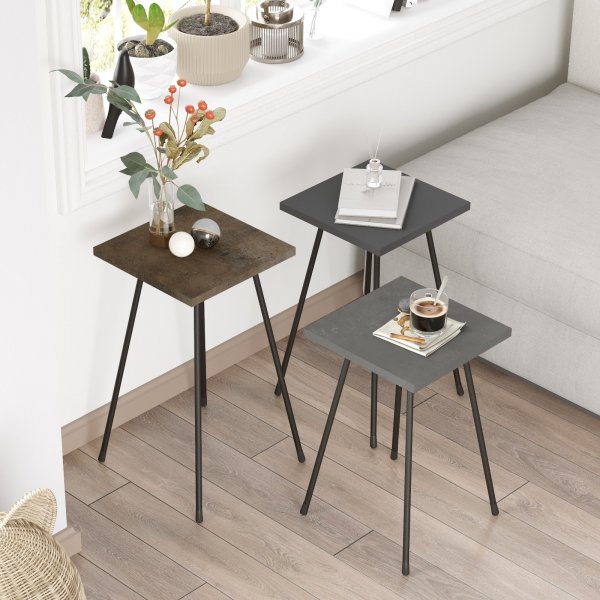 Luiz satsbord 29 x 29 cm - Gr/mrkGr/brons