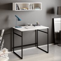 Gama skrivbord 90x60 cm - Vit/svart Gama skrivbord 90x60 cm - Vit/svart